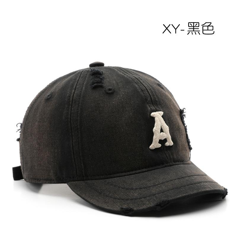 

Spring and Autumn Personality Washing Alphabet Embroidery Cap Outdoor Travel Sunscreen Baseball Cap чёрный