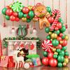 Christmas Gingerbread Man Candy Cane Lollipop Red Green Metal Latex Balloon Chain Set