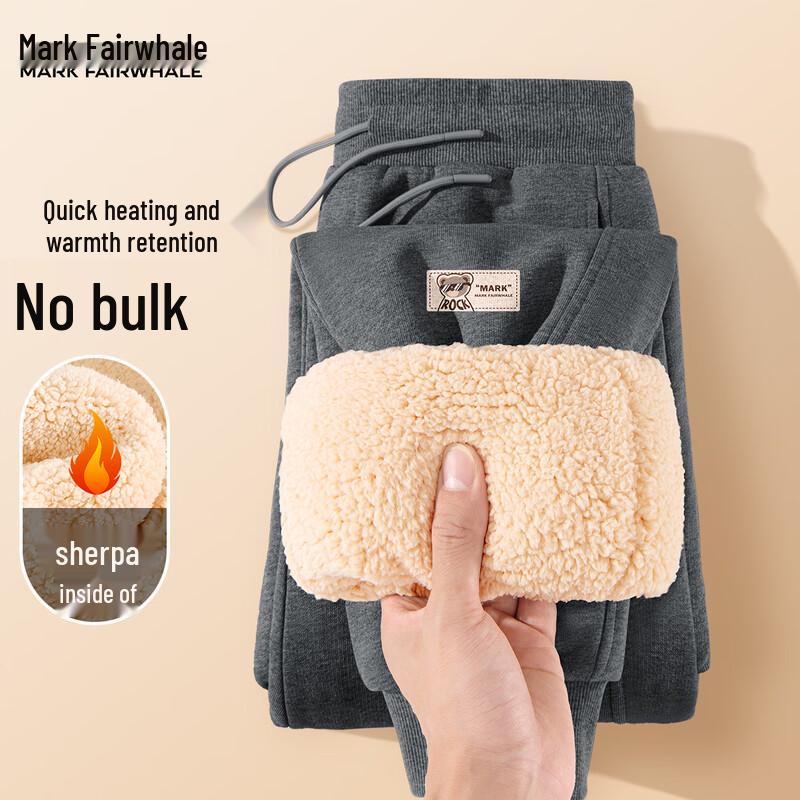 Mark Fairwhale Men's Autumn/Winter Fleece-Lined Straight-Leg Pants