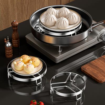 Stable Triangular Stainless Steel Pot Stand, Heat-Resistant Steaming Rack & Water Separator for Wok, Practical Kitchen Tool