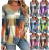 Women's T Shirt Tee Print Long Sleeve Daily Weekend Daily Basic V Neck Regular  Fall Winter Tops