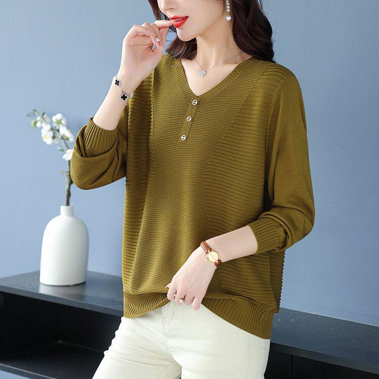 Maglione Aderente Dimagrante Taglie Forti per Donne di Mezza Età - Versatile, Ringiovanente, Top Primavera/Autunno
