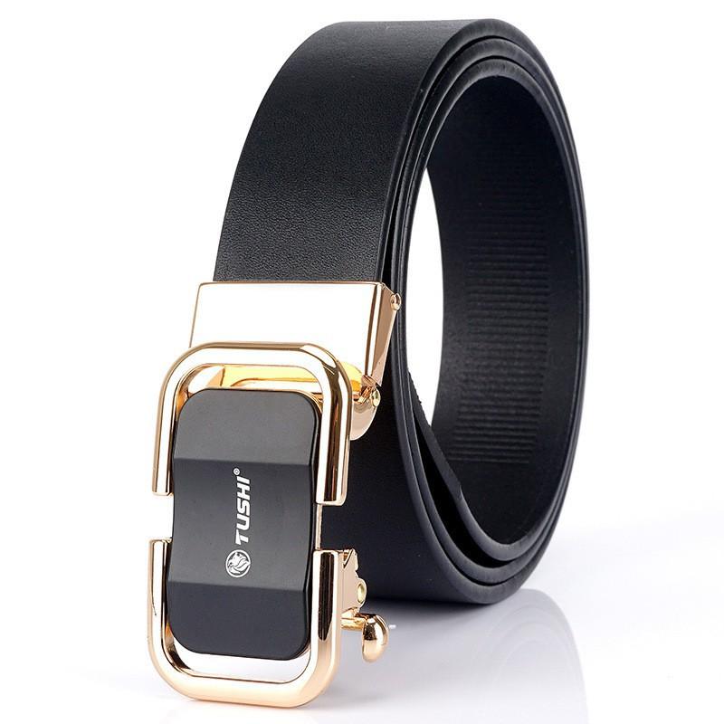 

Direct Sales Men s Genuine Leather Belt Automatic Buckle Top Layer Cowhide Business Casual Youth Pants Waist Men 120cm