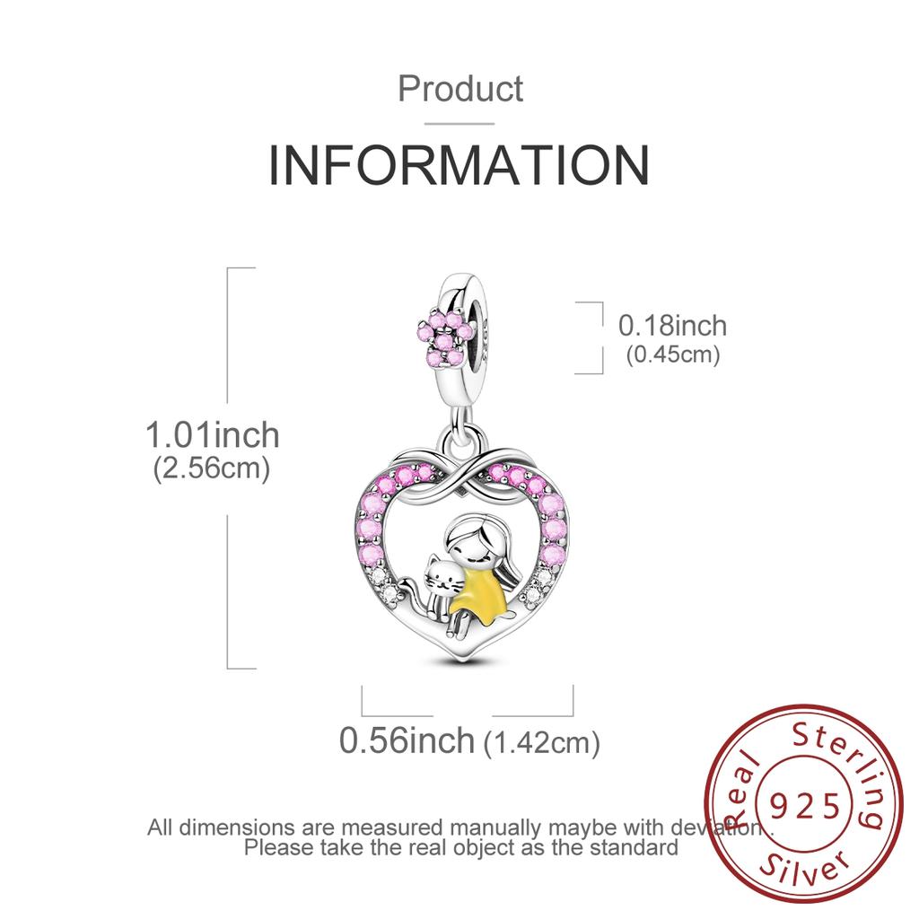 Kupfer Liebe Kätzchen Für Immer Anhänger Charms Passen Original Armbänder DIY Schmuck Für Frauen Mädchen Geschenk Party