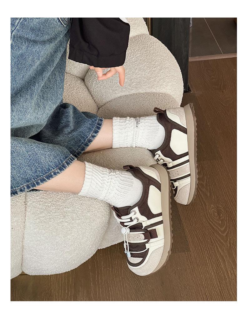 She Lv 2025 Retro Cute Platform Mesh Lace-Up Women's Sports Shoes - Autumn Collection