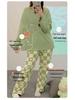 Women's Plus Size Cartoon Pajama Set: Long-Sleeve Spring/Fall Home Wear, Loose Fit, Suitable for Outdoors