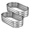 2 Pack Galvanized Raised Garden Beds, 1200 X 600 X 300 Mm, Oval Metal Planter Boxes Kit Outdoor, Bottomless Elevated Garden Box with Gloves, Alu-Zinc,