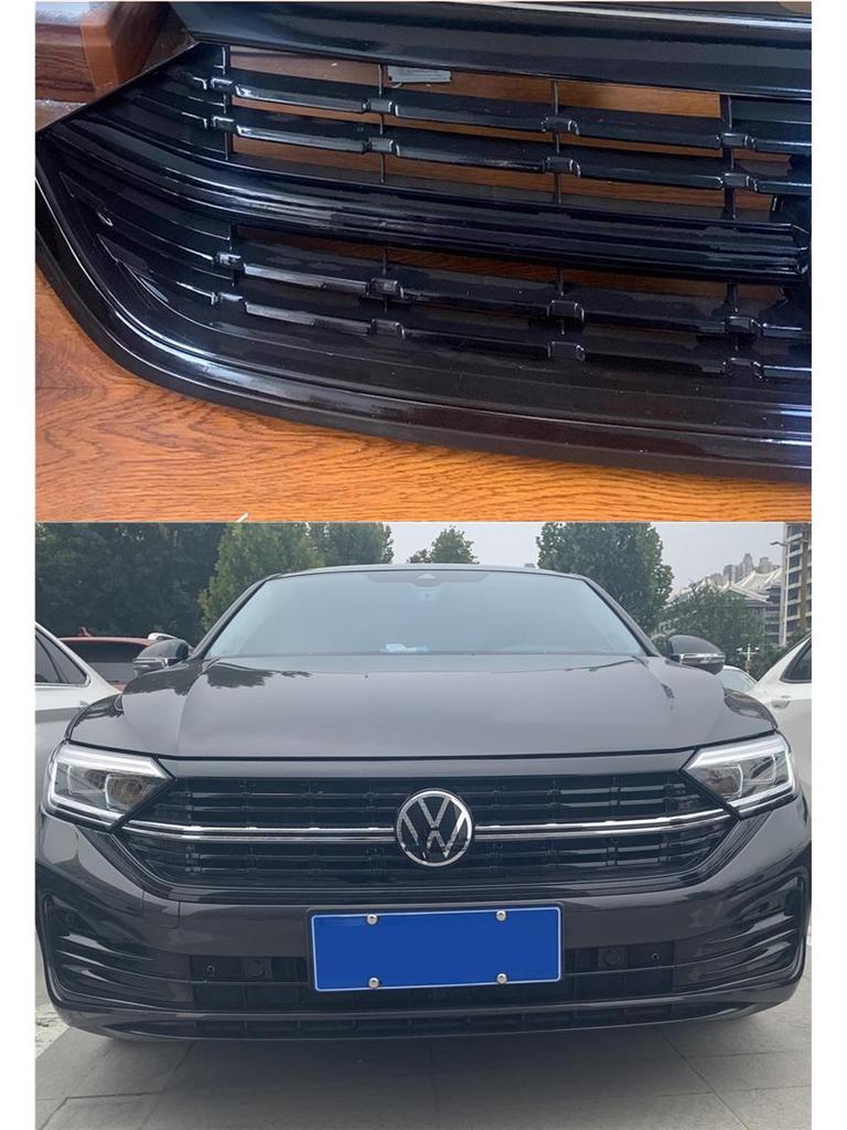 Volkswagen Sagitar 2023-2025 Kühlergrill-Veredelung mit Silbernen Streifen & Schwarzen Paneelen