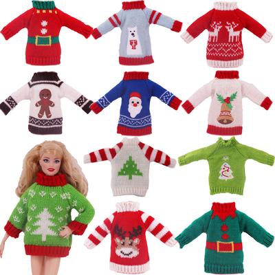 Svetr s kapucí Zimní top Ručně pletené Oblečení pro panenky Pro miminka Doplňky, 30cm BJD 11.5palcové panenky Blythes Vánoční dárky