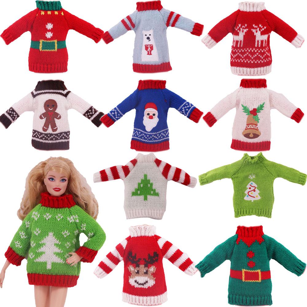 Svetr s kapucí Zimní top Ručně pletené Oblečení pro panenky Pro miminka Doplňky, 30cm BJD 11.5palcové panenky Blythes Vánoční dárky