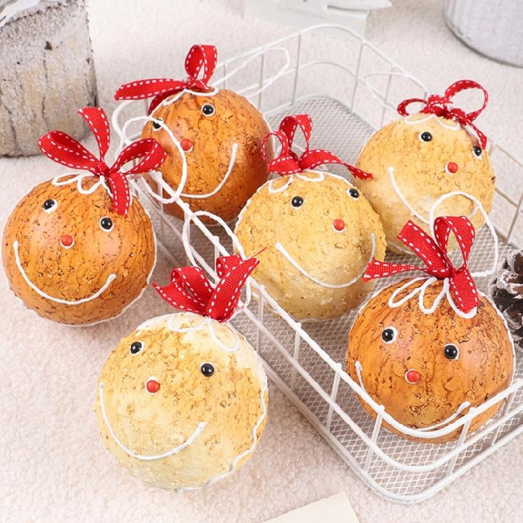 Festival Charm 6 Pieces Christmas Tree Ornament with Elegant Color Gingerbreads Patterned Shatterproof Decoration