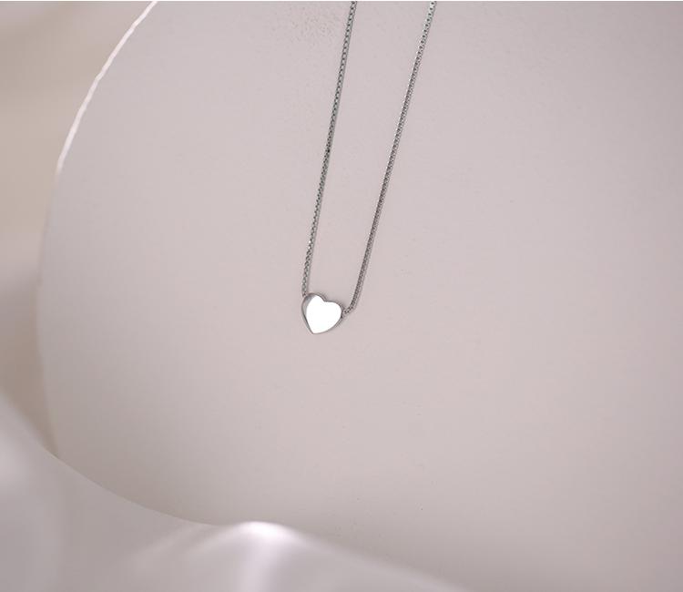 

925 Silver Heart-shaped Necklace Female Clavicle Chain Shiny Star Pendant Simple Fashion Jewelry Party Birthday Gift 45cm