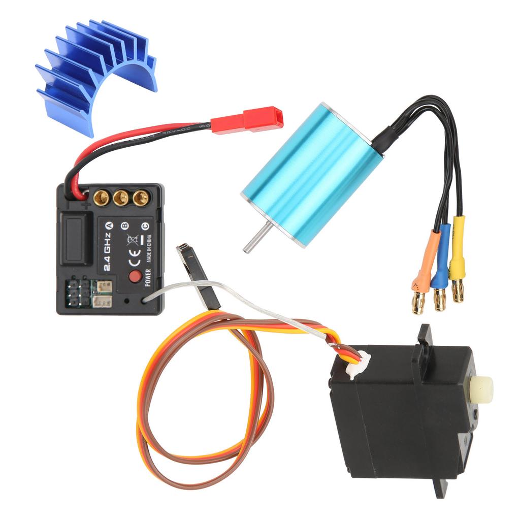 RC Brushless Motor ESC Servo Set Durbale Brushless Motor With Heat Sink for SG1603 1604 RC Car