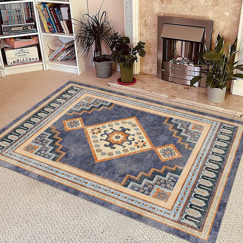 Bohemian Cross-Border Rug: Retro Style Living Room Decor, Bedroom Insulation, Office Dirt-Resistant, Bedside, and Sofa Blanket.