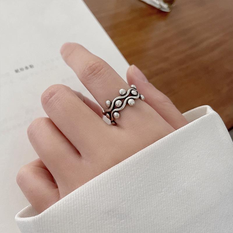 Lan Zhi 925 Sterling Silver Unisex Retro Open Index Finger Ring