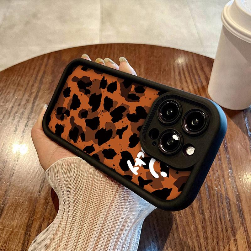 Leopardtrykt motedeksel Fleksibelt mykt silikon TPU-skall fullt bakdeksel til Xiaomi Redmi Samsung Infinix