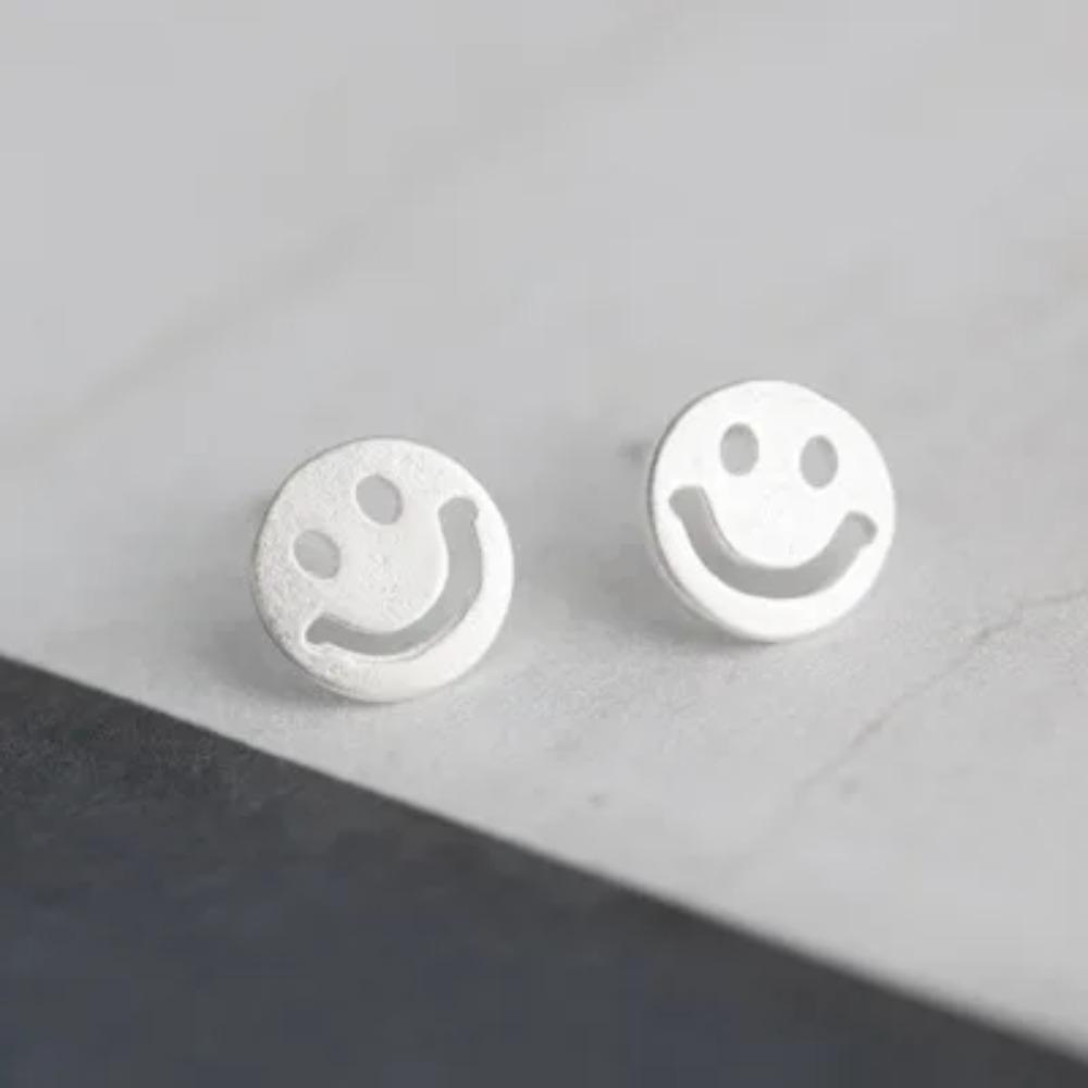 Silver Plated Korean Style Stud Earrings for Women Creative Ear Hole Design Allergy Free Fine Jewelry Accessories