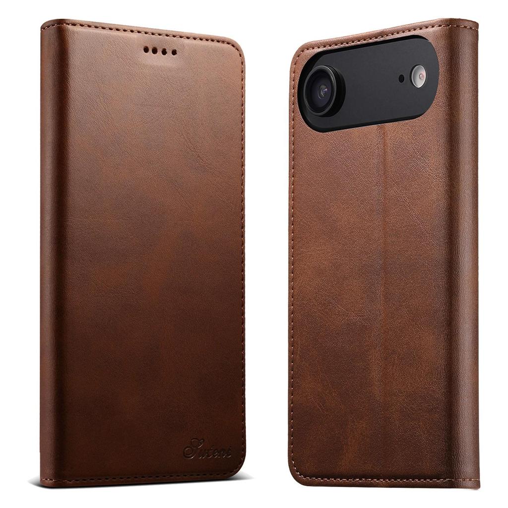 iPhone 17 Pro Max/Samsung S25 Ultra Leather Flip Case with Card Slot & Stand