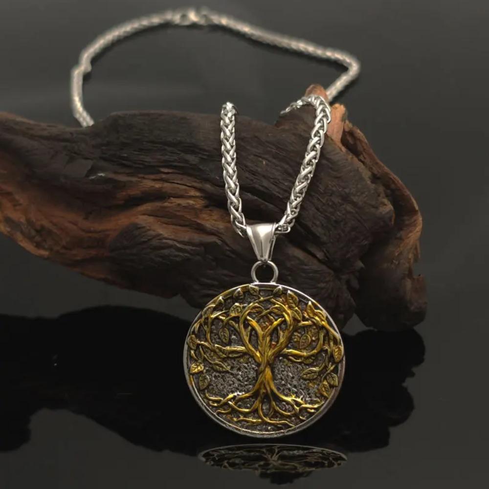 Vintage Viking Tree of Life Pendant Necklace Men's Women's Party Valentine's Day Mother's Day Father's Day Birthday Gift