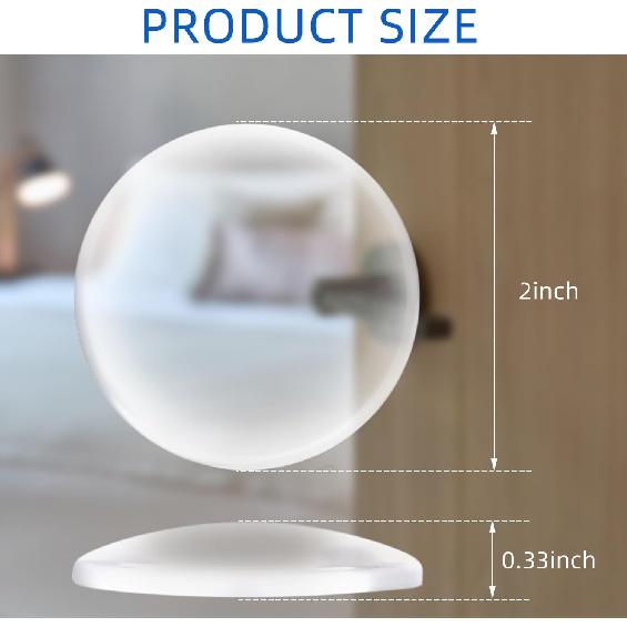 Door Stopper for Wall, Door Knob Wall Protector - 8 PCS Clear Silicone Bumpers with Strong Adhesive, Shock Absorbent Noise Reducing Guards for Doors,