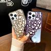 Applicable To IPhone 15 Electroplated Hollow Cooling Phone Case 16pro Comes with Makeup Mirror 14/13 Full-inclusive Protective Case