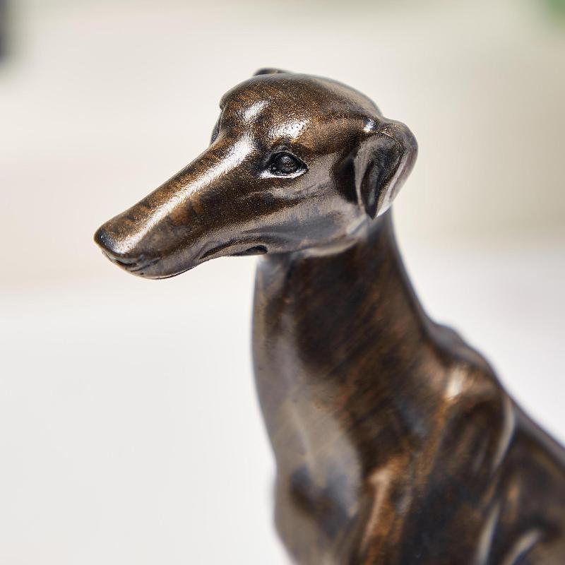 Antique Bronze Vintage Greyhound Dog Statue Resin Animal Figurine for Anniversary Gift Living Room Home Decor Accent