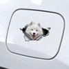 Pegatinas para Coche para Samoyedo Lindo Escondido en Agujeros, Calcomanías Decorativas para Coche Impermeables con Formas Irregulares