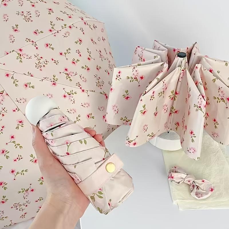 Mini Capsule Umbrella Anti UV Sunscreen Folding Pocket Parasol Rainproof Portable Umbrella 5 Folding 6 Ribs Manual