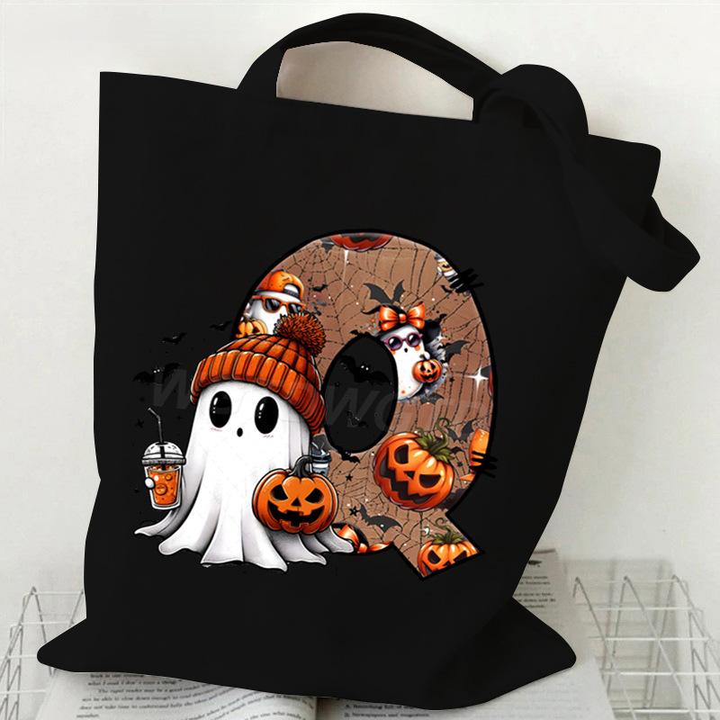 26 Letters Personalized Printing Trend Handbag Commuter Shoulder Bag Canvas Bag