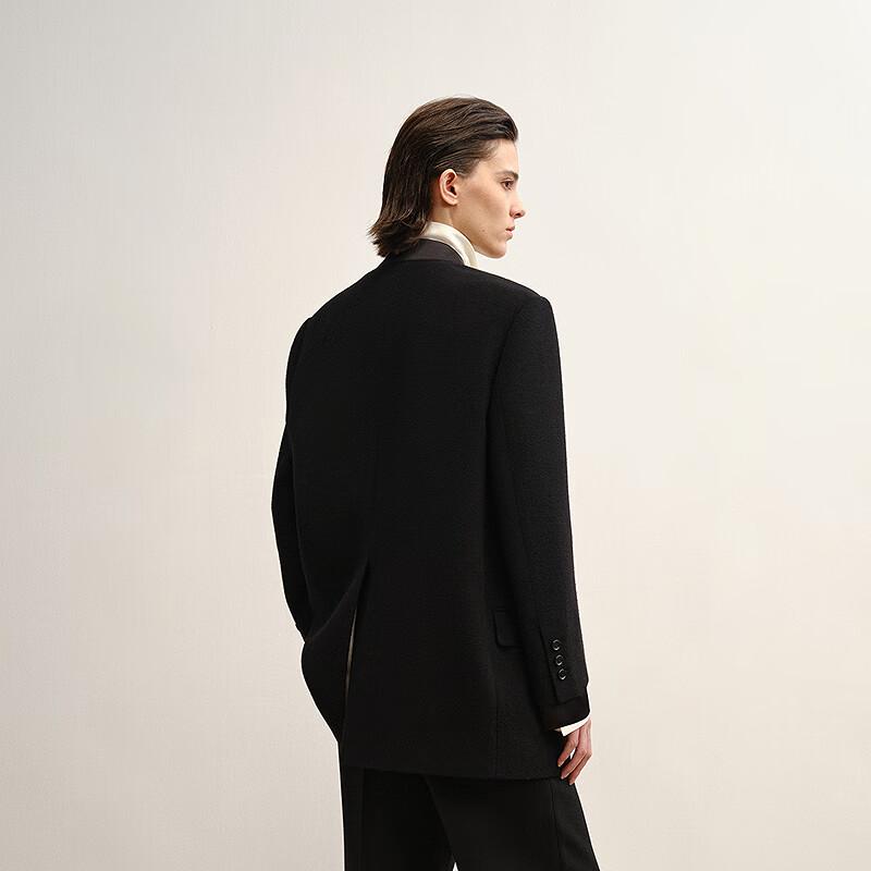LESS 2025 Autumn H-Line Stand Collar Wool Blazer
