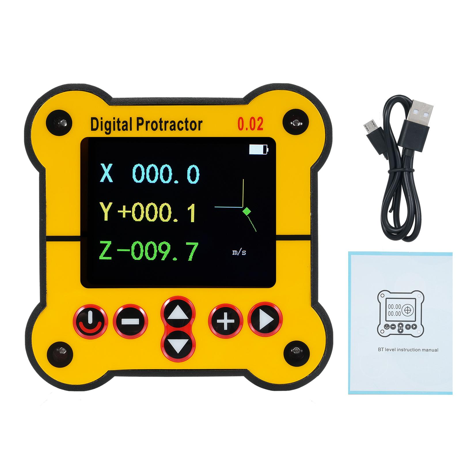

Цифровой транспортир Электронный уровень Угломер Угломер Инструмент для поиска угла Уклономер Уровень Деревообрабатывающие инструменты жёлтый