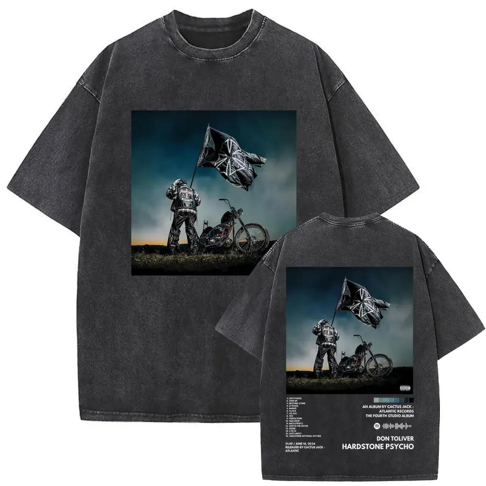 Don Toliver Hardstone Psycho Album Vintage Washed Graphic TShirt Unisex Trendy HipHop Oversized Women And Unisex Tshirt S