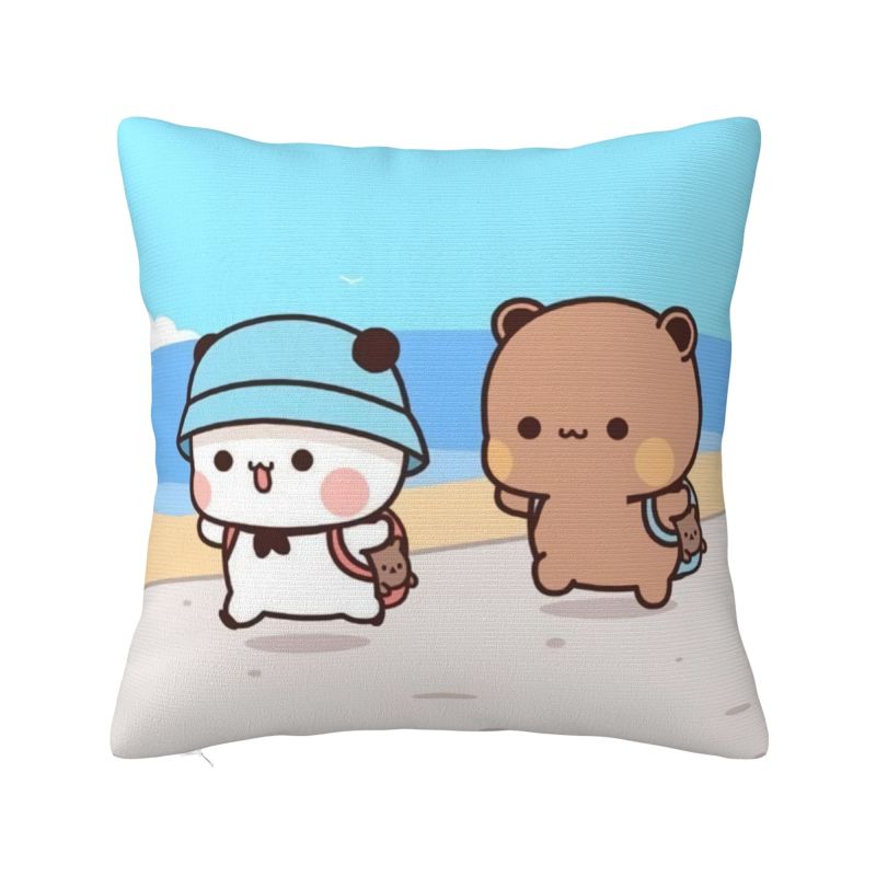 Custom Peach And Goma Eating Salad Modern Throw Pillow Cover Bedroom Decoration Car Cushion