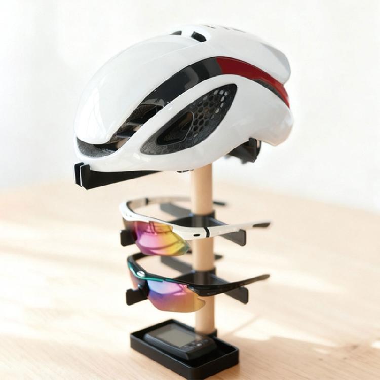 Elegant Wooden Bike Gear Stand Ideal For Keeping Helmets And Cycling Accessory Organized