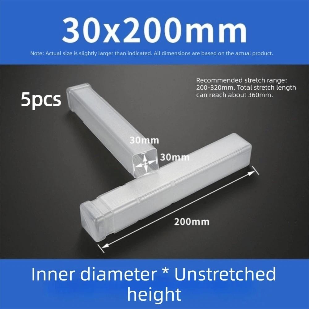 5pcs Portable Square Drill Bit Packaging Boxes Transparent Plastic Packaging Box Telescopic Storage Boxes Accessories Storage
