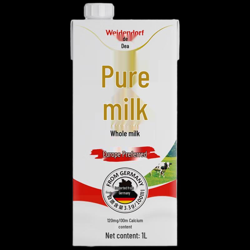 Weidendorf German High Calcium Whole Milk - 2 x 1L