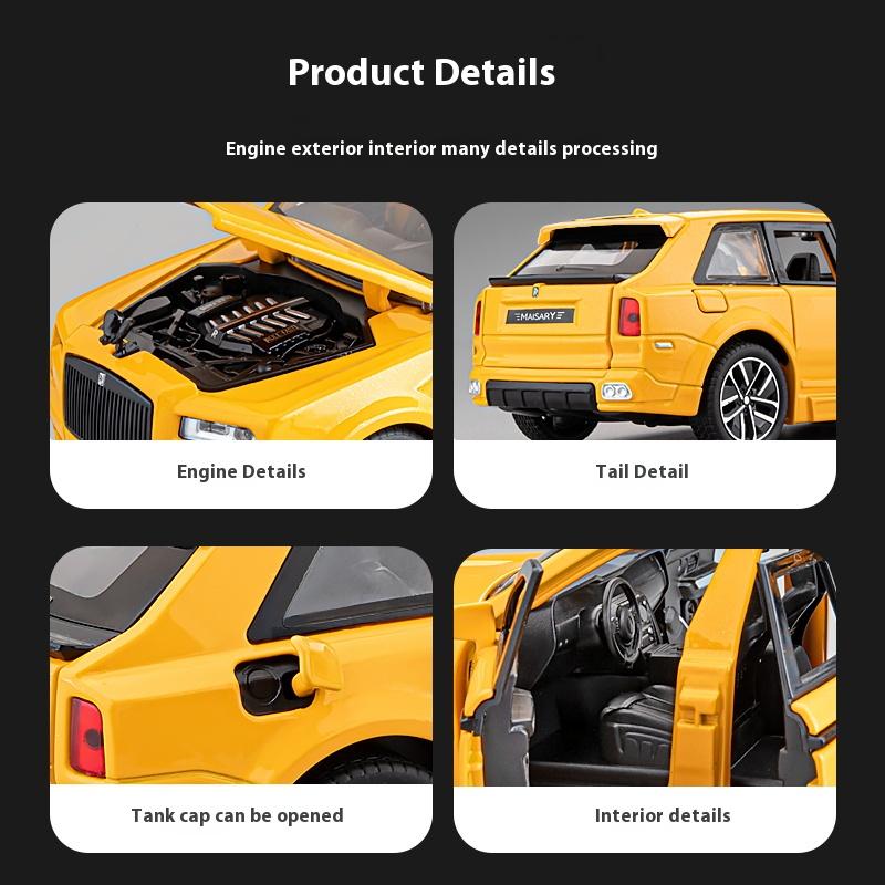 1/32 Scale Rolls Cullinan SUV Alloy Luxy Car Model Diecast Metal Toy Vehicles Car Model Sound and Light Simulation Children Gift