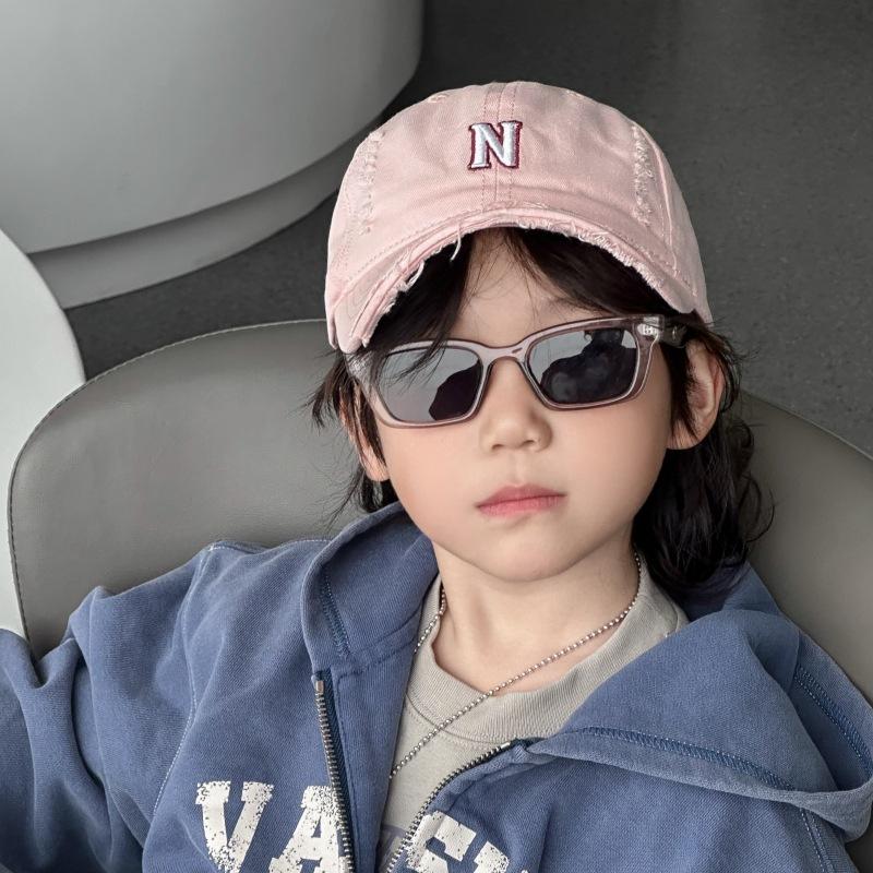 Letters Children's Baseball Cap Fashionable and Versatile Trendy Children Simple Boys and Girls Embroidered Breasted Baseball Cap