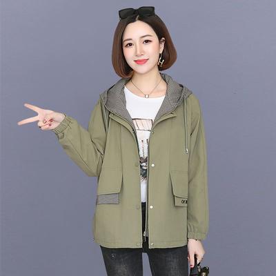Jacket Women's All-match Windbreaker Women's Korean Version of The Loose Hooded Jacket Short Tooling Spring