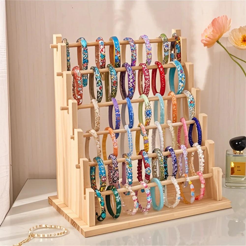 Space Saving Wooden Jewelry Display Stand Multi-functional Jewelry Display Rack Bangle