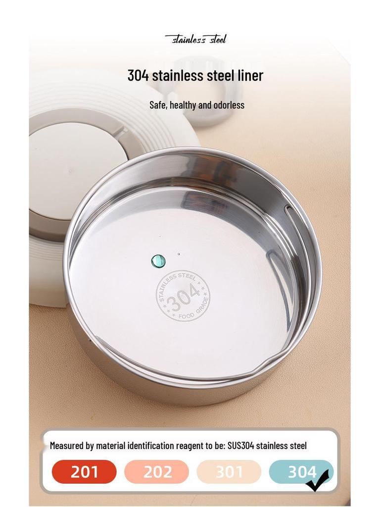 Portable Double-Layer Insulated Lunch Box for Students & Office Workers, 304 Stainless Steel, Ideal for Meal Transport