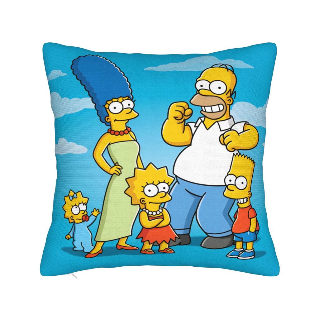 Funny Cartoon S-Simpsons Family Portrait Pillow Case Comfy Pillow Cover For Chair Sofa Home Decor Fashion Cushion Cover