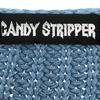 Candy Stripper Border Pattern V Neck Knit Vest 2 Blue Women Used