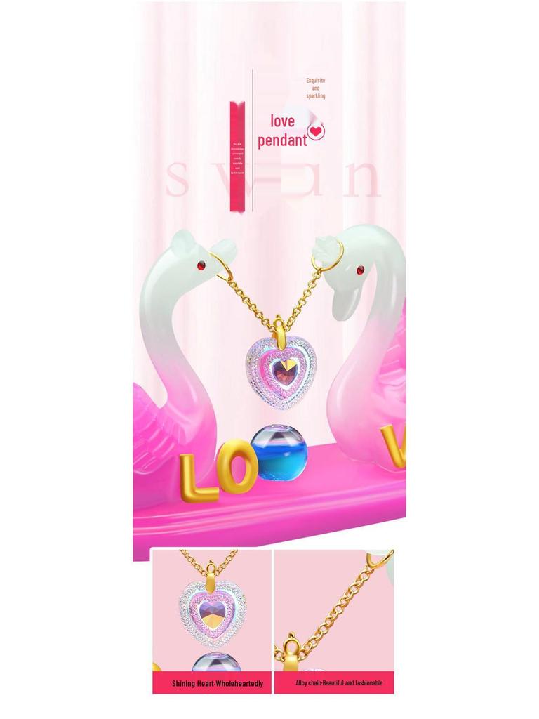 Elegance Swan Couple Car Ornaments - High-End Perfume Decor for Center Console