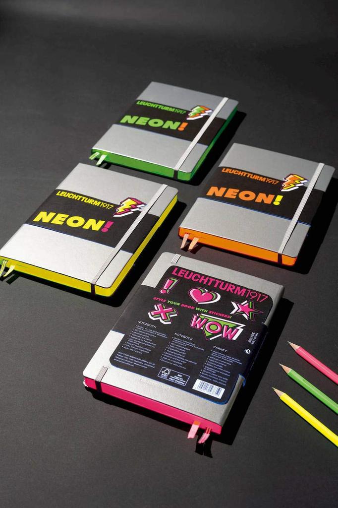 Leuchtturm A5 Notebook with Dotted Neon Officially Imported Grid, Green, 361390,