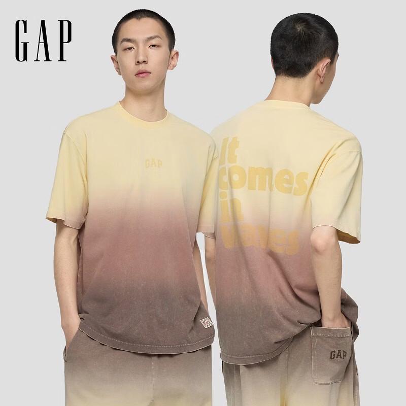 GAP Unisex Logo Print Round Neck Short Sleeve T-Shirt 180/100A