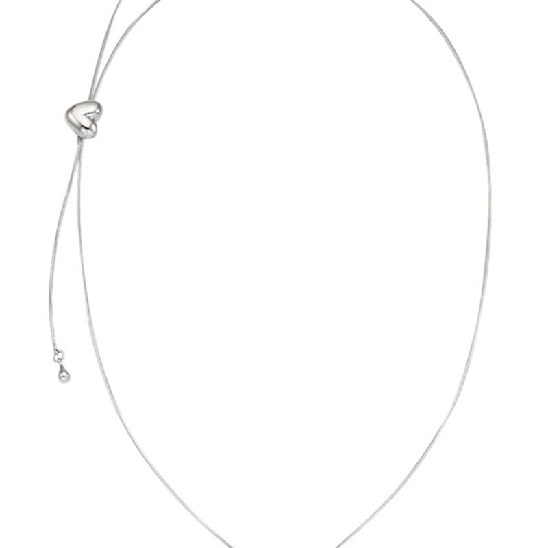 eenie beenie twin heart slide long necklace