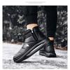 Herren Klettverschluss Übergröße Dicke Sohle Höhenerhöhung Winter Warm Fell Schneestiefel Gepolstert Gefüttert Stiefeletten Rutschfest Wandersneakers Baumwollstiefel