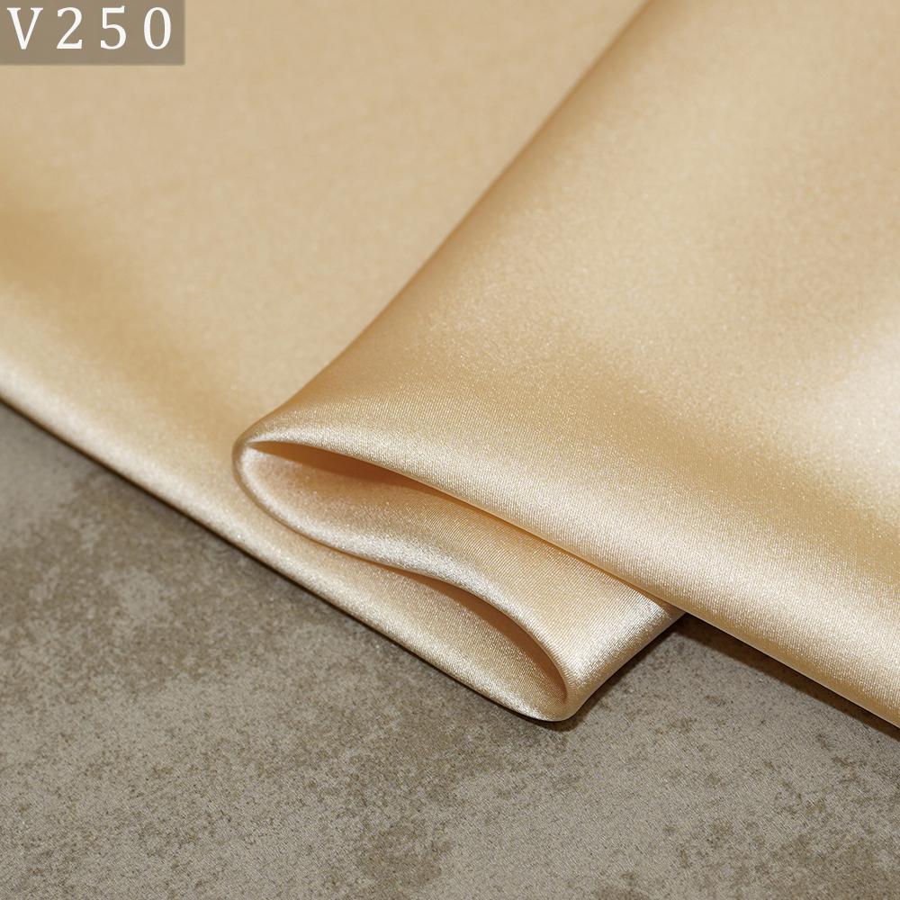 HYSK Natural Genuine Pure 100% Silk Crepe Satin Fabric Silk China Duchess Plain Brown by Meter for Dress Bedding Wedding