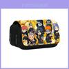 Padrão de Desenho Animado Naruto Bolsa de Armazenamento de Papelaria com Aba Dupla Camada para Estudantes e Colecionadores